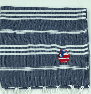 Sky Navy Kitchen Towel- Patriot Apple – Blue Lily Cotton LLC