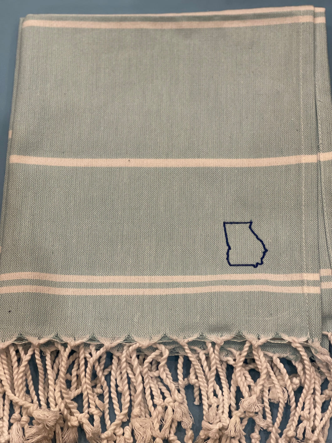 Sky Light Blue Kitchen Towel- Georgia Outline
